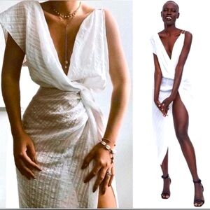 Zara rare sold out wrap white dress